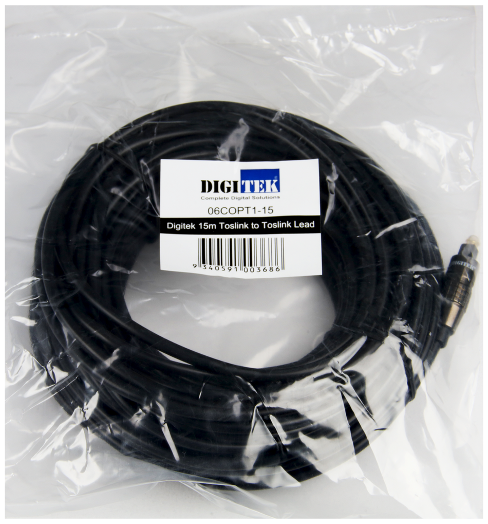 Digitek Toslink Optical Audio Lead - 15M