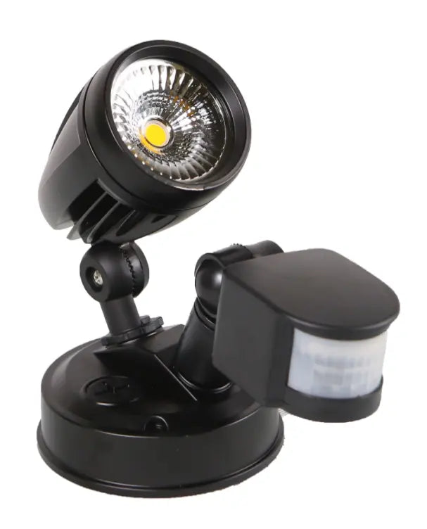 NLS 20413 | Single Spot 15w LED with Motion Sensor BLACK IP54 1350lm