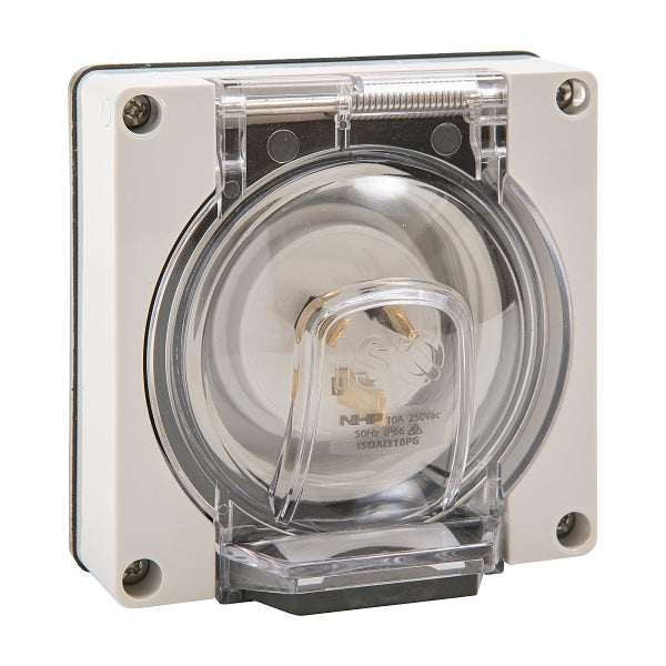 NHP ISO Appliance Inlet, 3 Flat Pins 10A 250V AC, w/o Base, Grey***EMAIL/TEXT FOR PRICING***