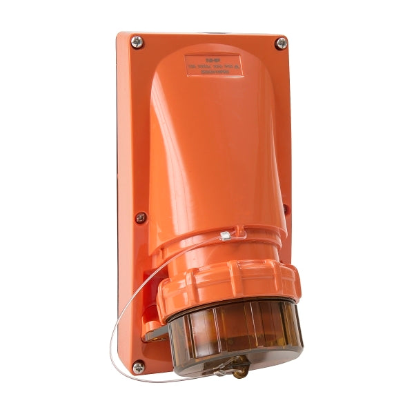 NHP ISO Appliance Inlet, 4 Round Pins 10A 500V AC, without Base, Resistant Orange***EMAIL/TEXT FOR PRICING***