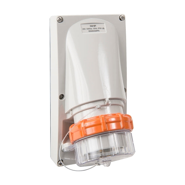 NHP ISO Appliance Inlet, 4 Round Pins 20A 500V AC, without Base, Grey***EMAIL/TEXT FOR PRICING***