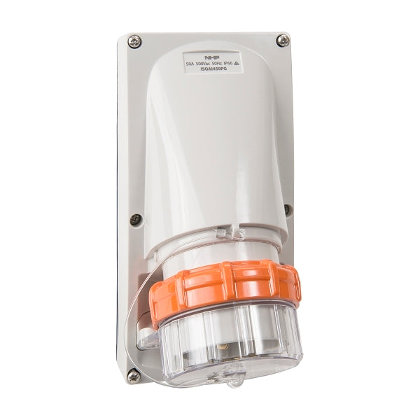 NHP ISO Appliance Inlet, 4 Round Pins 50A 500V AC, without Base, Grey***EMAIL/TEXT FOR PRICING***