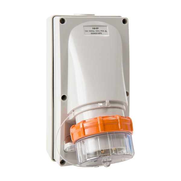 NHP ISO Appliance Inlet, 5 Round Pins 10A 500V AC, w/ Base 38mm, Base***EMAIL/TEXT FOR PRICING***