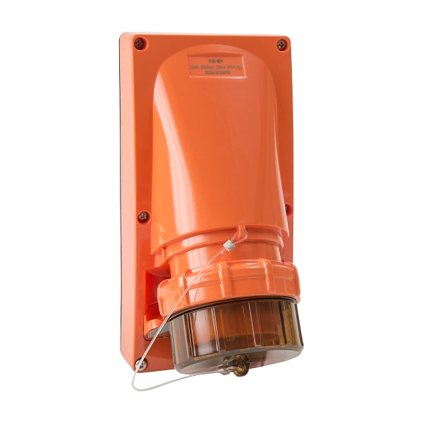 NHP ISO Appliance Inlet, 5 Round Pins 20A 500V AC, w/o Base, Resistant Orange***EMAIL/TEXT FOR PRICING***