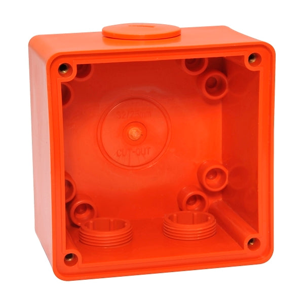 NHP ISO Back Box/Base, 1 Gang - Large 63mm depth, Resistant Orange***EMAIL/TEXT FOR PRICING***
