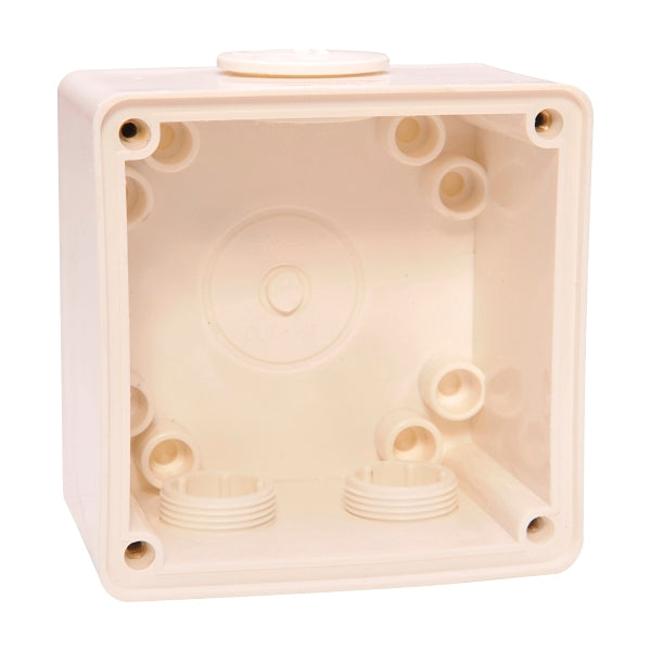 NHP ISO Back Box/Base, 1 Gang - Large 63mm depth, Resistant White***EMAIL/TEXT FOR PRICING***