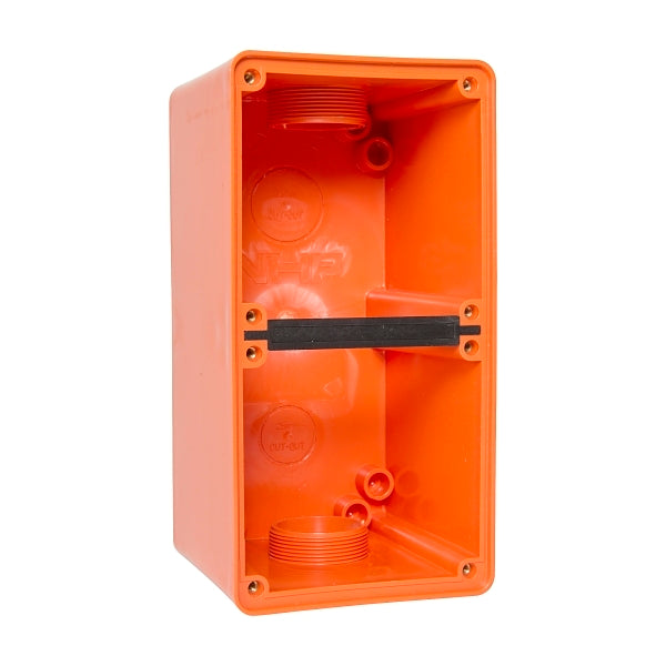 NHP ISO Back Box/Base, 2 Gang (1 x 2) - Extra Large 100mm depth, Resistant Orange***EMAIL/TEXT FOR PRICING***