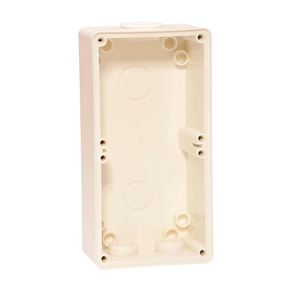 NHP ISO Back Box/Base, 2 Gang (1 x 2) - Large 63mm depth, Resistant White***EMAIL/TEXT FOR PRICING***
