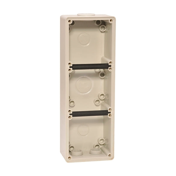 NHP ISO Back Box/Base, 3 Gang (1 x 3) - Large 63mm depth, Grey***EMAIL/TEXT FOR PRICING***