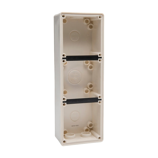 NHP ISO Back Box/Base, 3 Gang (1 x 3) - Large 63mm depth, Resistant White***EMAIL/TEXT FOR PRICING***