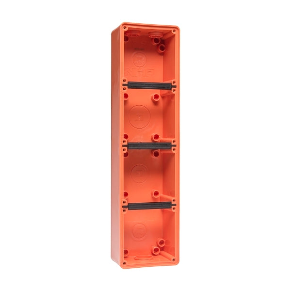 NHP ISO Back Box/Base, 4 Gang (1 x 4) - Inline 63mm depth, Resistant Orange***EMAIL/TEXT FOR PRICING***