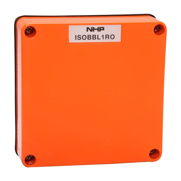 NHP ISO Cover - Blank, 1 Gang - 38mm depth, Resistant Orange***EMAIL/TEXT FOR PRICING***