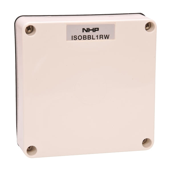 NHP ISO Cover - Blank, 1 Gang - 38mm depth, Resistant White***EMAIL/TEXT FOR PRICING***
