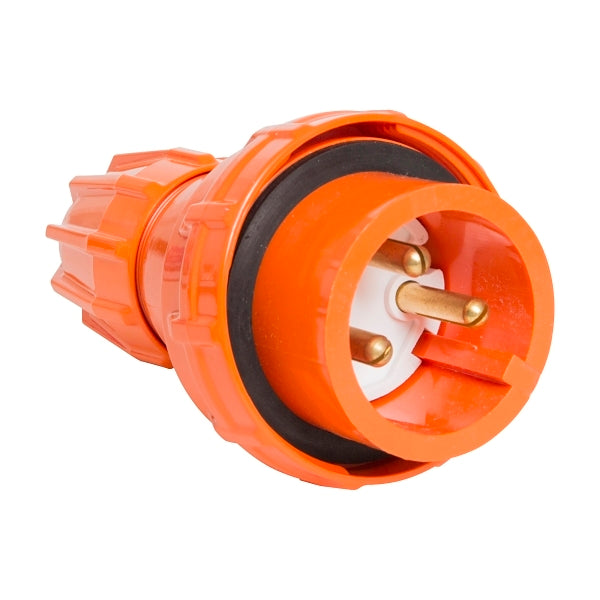 NHP ISO Plug - Straight, 3 Round Pins, 20A 250V AC, Resistant Orange***EMAIL/TEXT FOR PRICING***