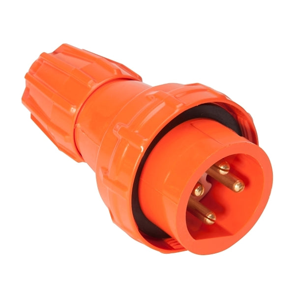 NHP ISO Plug - Straight, 4 Round Pins, 10A 500V AC, Resistant Orange***EMAIL/TEXT FOR PRICING***