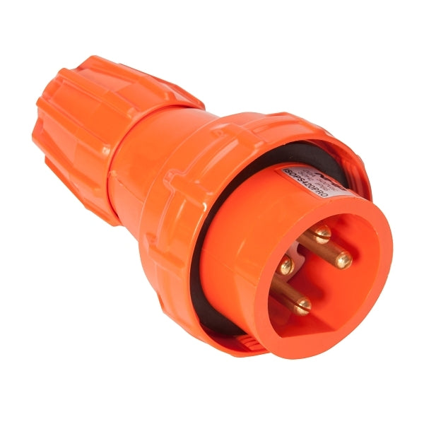 NHP ISO Plug - Straight, 4 Round Pins, 20A 500V AC, Resistant Orange***EMAIL/TEXT FOR PRICING***