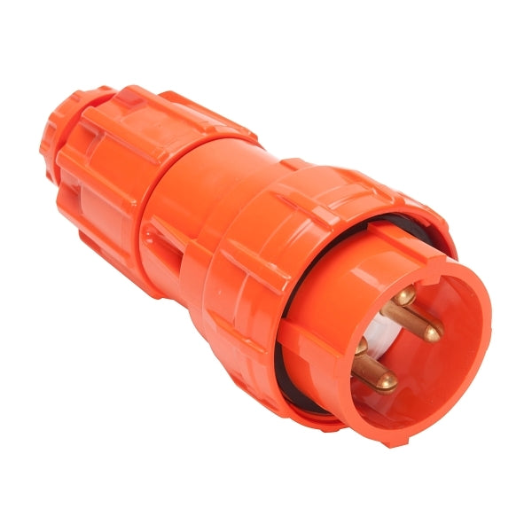 NHP ISO Plug - Straight, 4 Round Pins, 32A 500V AC, Resistant Orange***EMAIL/TEXT FOR PRICING***