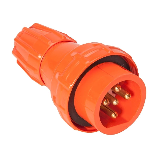 NHP ISO Plug - Straight, 5 Round Pins, 10A 500V AC, Resistant Orange***EMAIL/TEXT FOR PRICING***