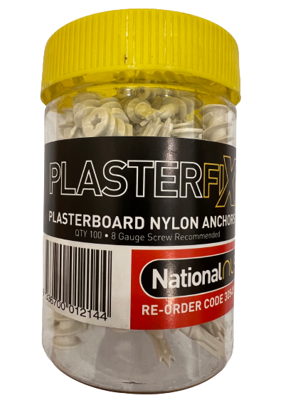 NLS 30548 | Wallmate style Plasterboard Tri-Tip Nylon Anchor | 100 Jar