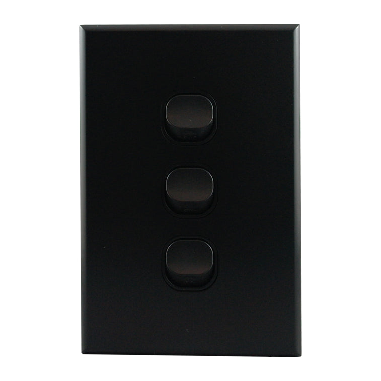 Light Switch 4 Gang – MATTE BLACK VERTICAL