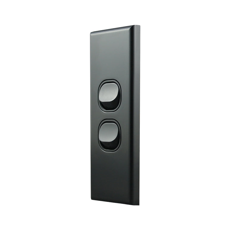 Architrave Switch 2 Gang MATTE BLACK