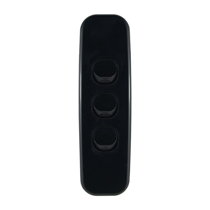 Architrave Switch 3 Gang BLACK