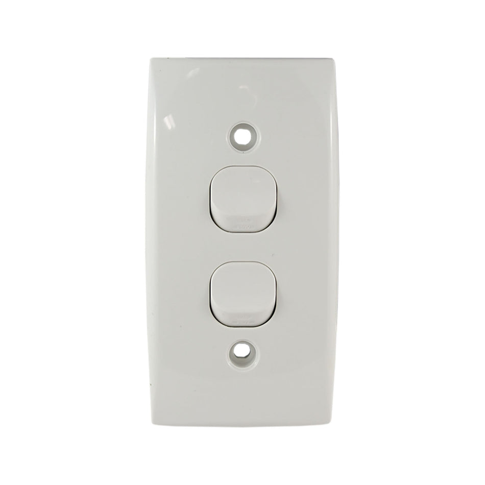 Intermediate Plate Light Switch 2 Gang – 54mm Mounting Centres