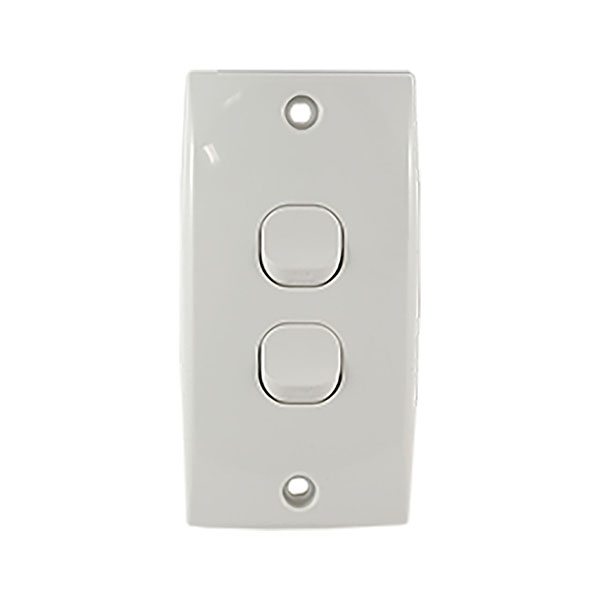 Intermediate Plate Light Switch 2 Gang – 78mm Mounting Centres