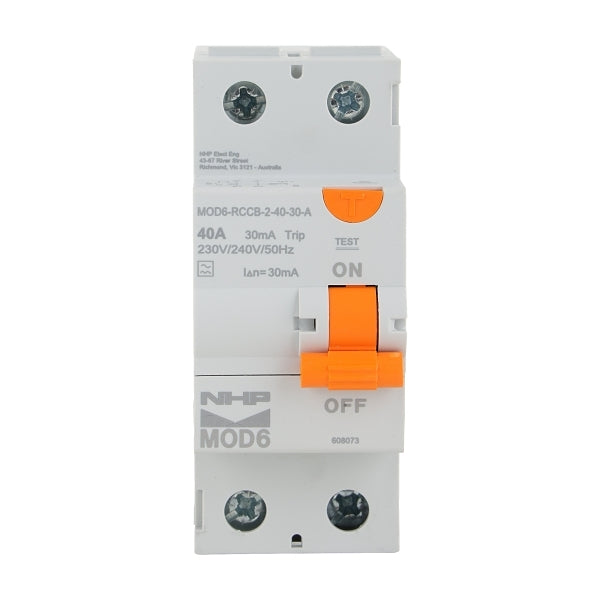 NHP MOD6 Residual Current Circuit Breaker RCCB 1PN 40A 30mA Type A***EMAIL/TEXT FOR PRICING***