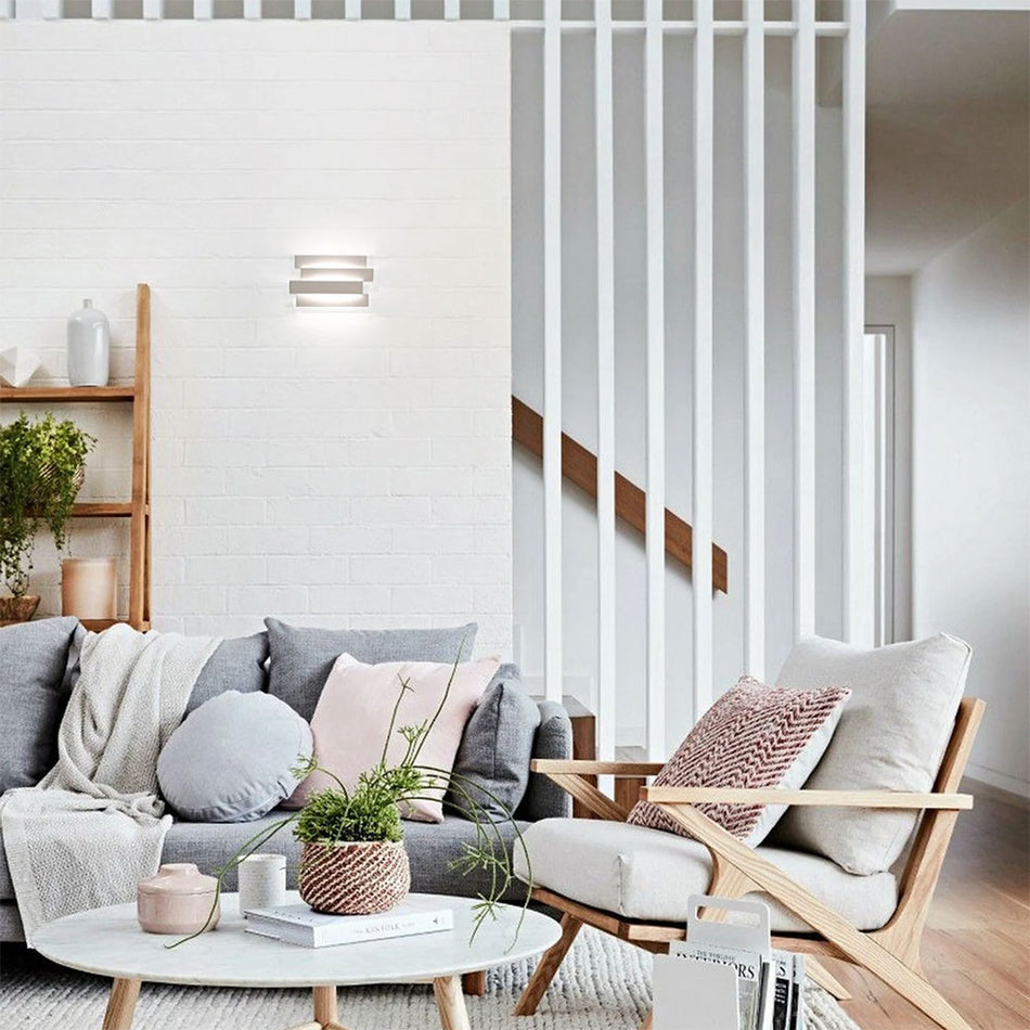 Nagoya 5W LED Interior Rectangular Up/Down Dimmable Wall Light White / Tri-Colour