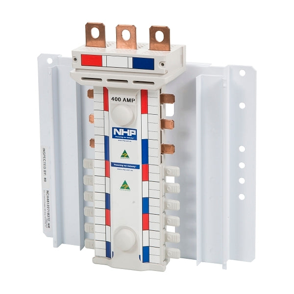 NHP POWERMAX DIN T NCH Busbar Chassis 400A Hybrid 12 Way 27mm 42 Way 18mm 3Pole Top Feed***EMAIL/TEXT FOR PRICING***