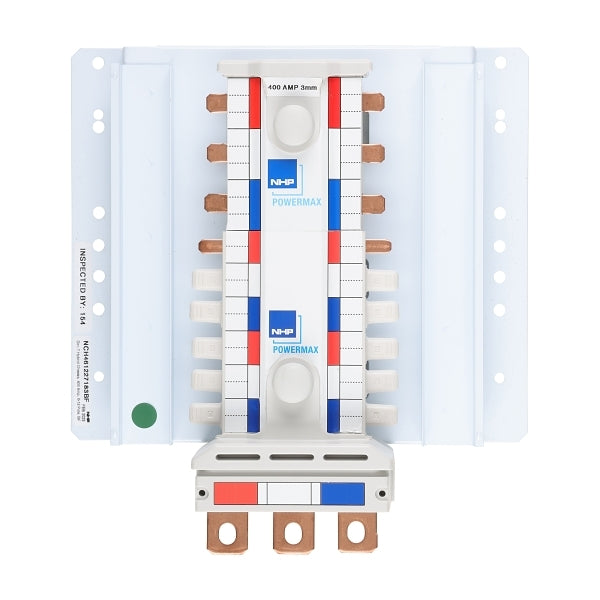 NHP POWERMAX DIN T NCH Busbar Chassis 400A Hybrid 6 Way 27mm 12 Way 18mm 3Pole Bottom Feed***EMAIL/TEXT FOR PRICING***