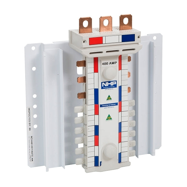 NHP POWERMAX DIN T NCH Busbar Chassis 400A Hybrid 6 Way 27mm 12 Way 18mm 3Pole Top Feed***EMAIL/TEXT FOR PRICING***