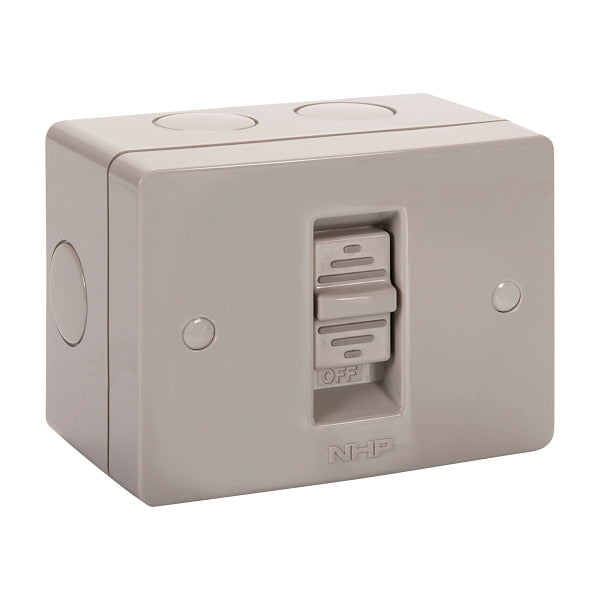 NHP NLINE Surface Switch, Large IP 66 Plastic, 1 Gang, 2 Pole 20A 250V AC***EMAIL/TEXT FOR PRICING***