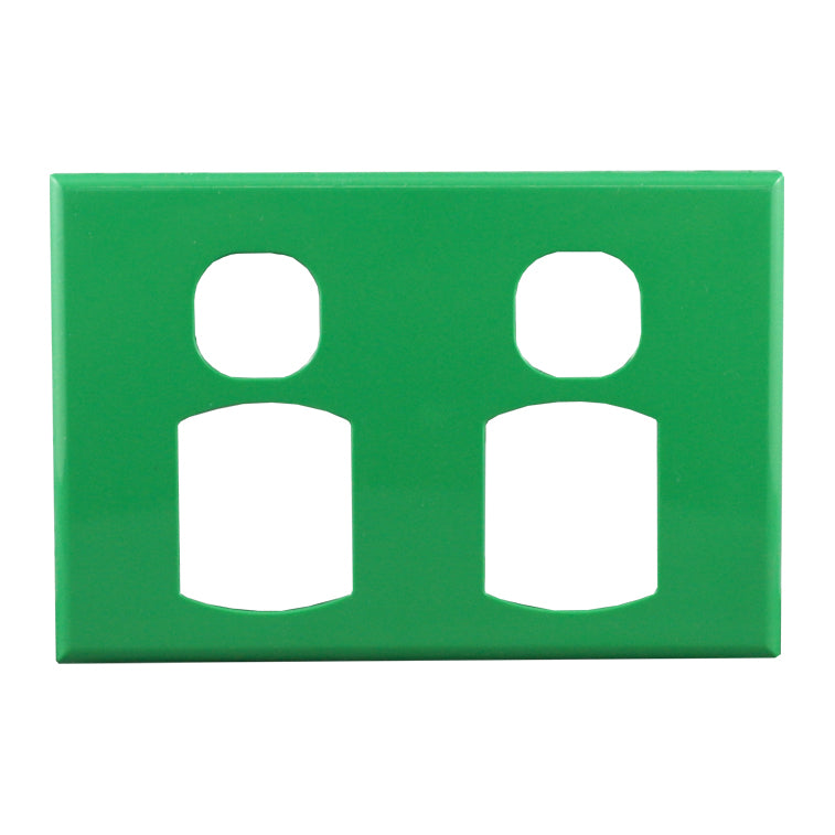 Double Power Outlet Cover – GREEN