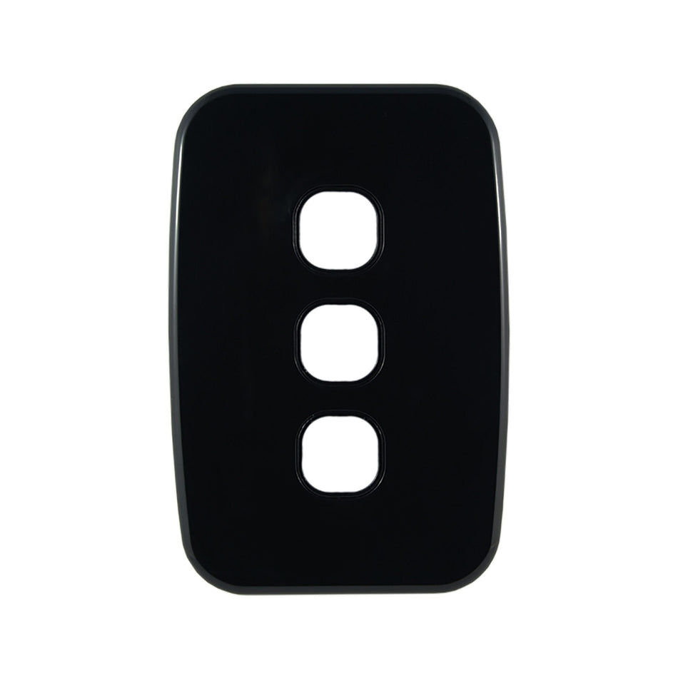 Grid Plate 3 Gang – BLACK