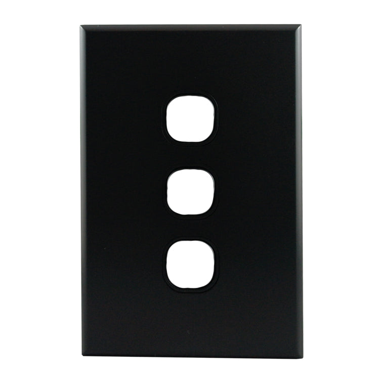 Grid Plate 3 Gang – MATTE BLACK