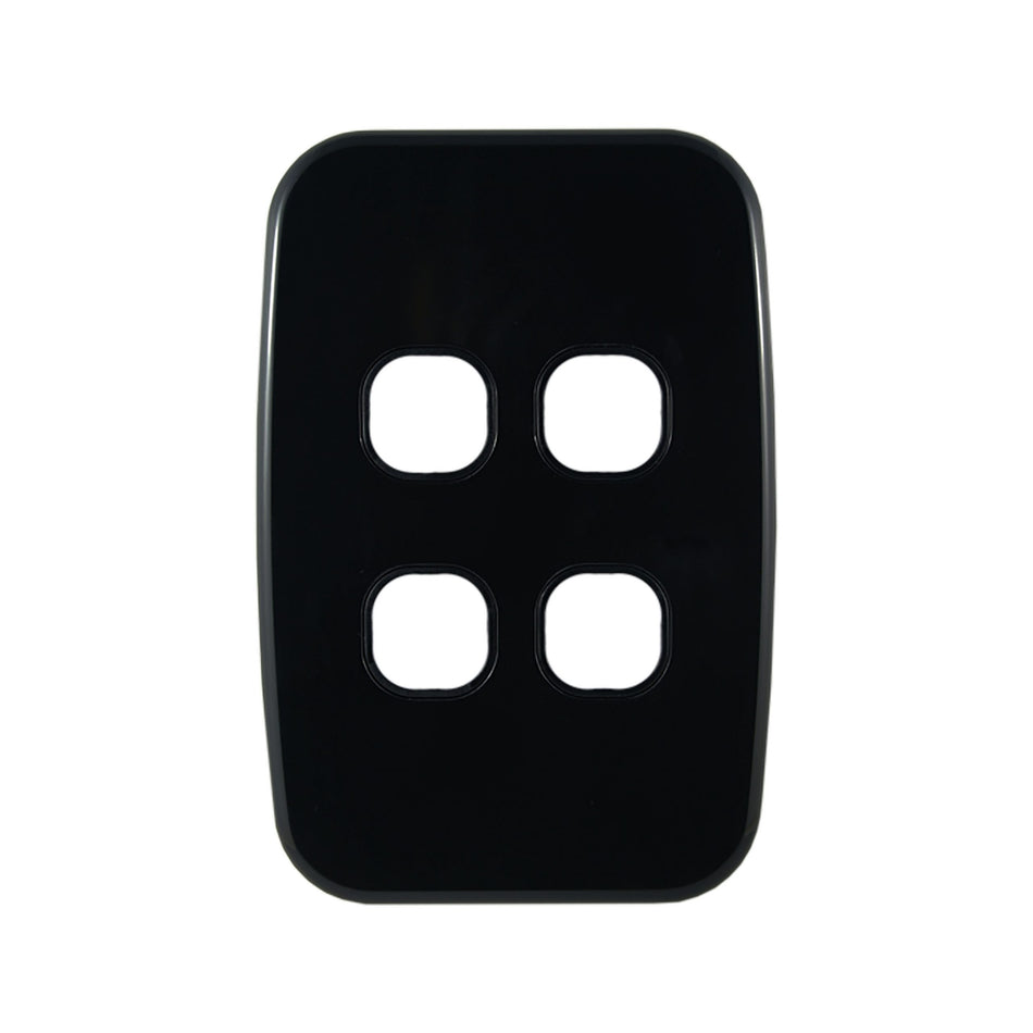 Grid Plate 4 Gang – BLACK