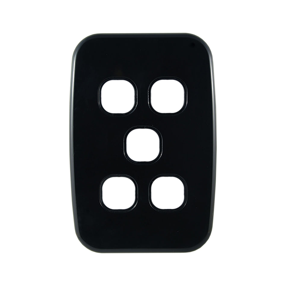 Grid Plate 5 Gang – BLACK