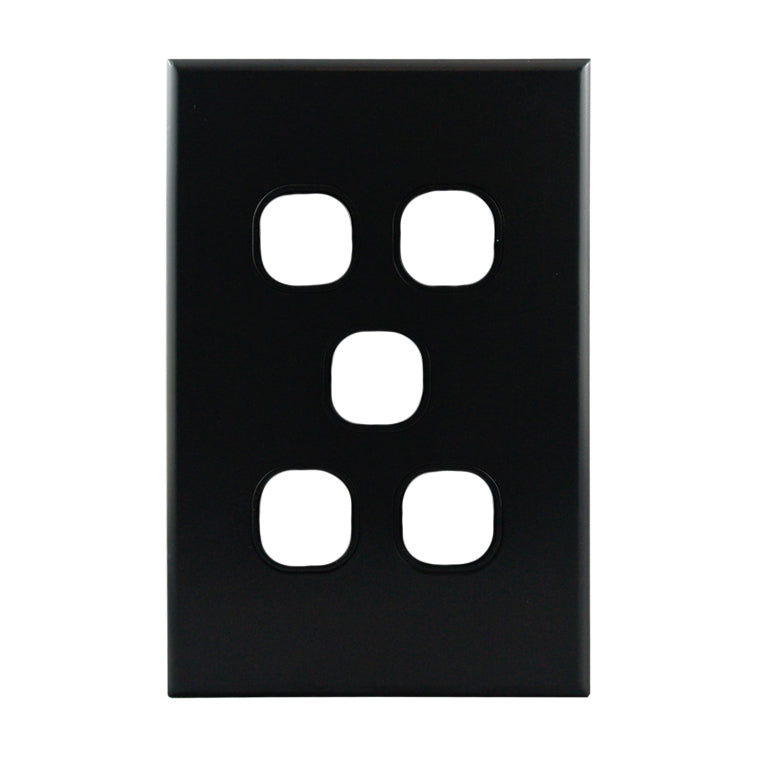 Grid Plate 5 Gang – MATTE BLACK