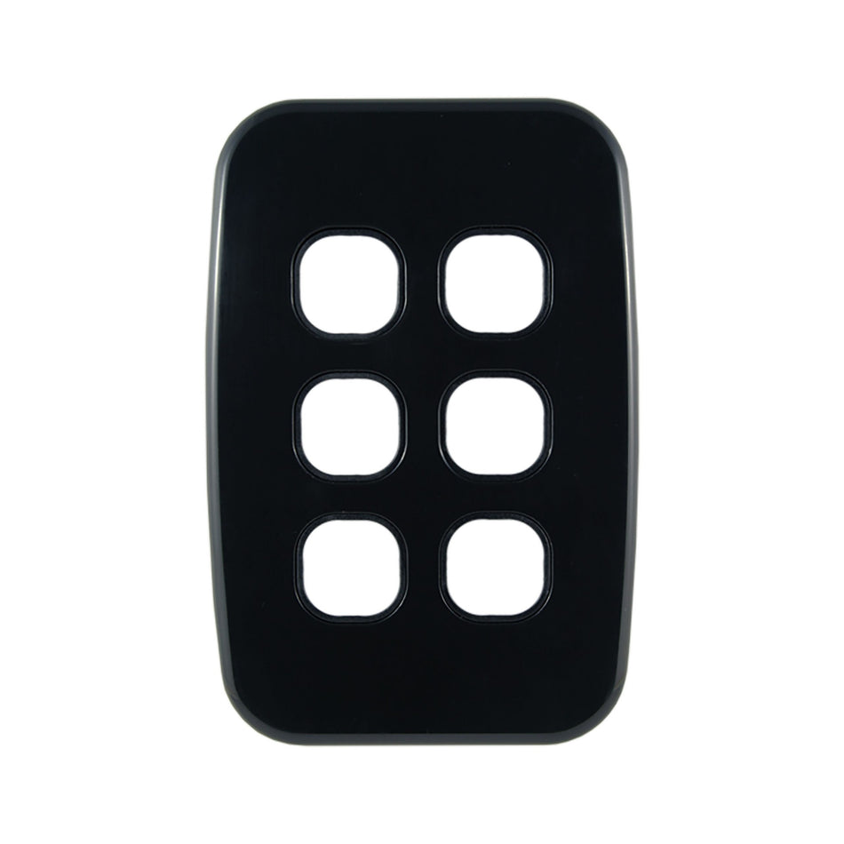 Grid Plate 6 Gang – BLACK