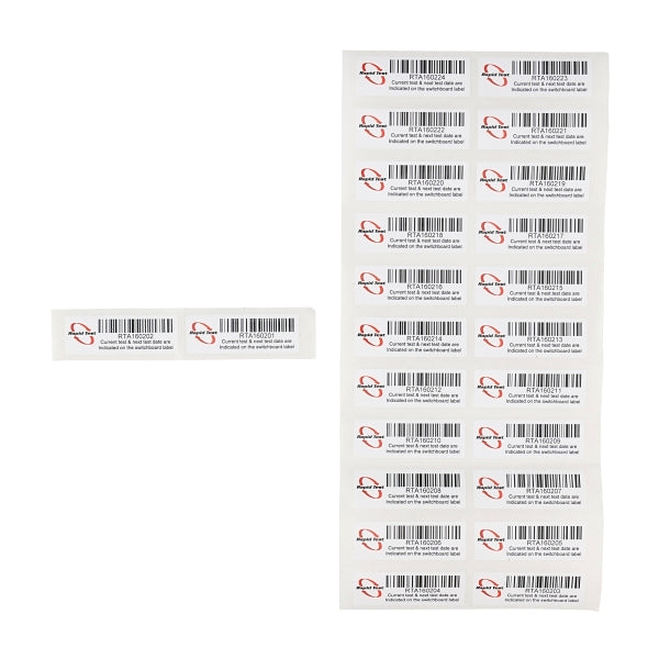 Rapid Test RCD Testing System Accessory Barcode Label Qty 24***EMAIL/TEXT FOR PRICING***