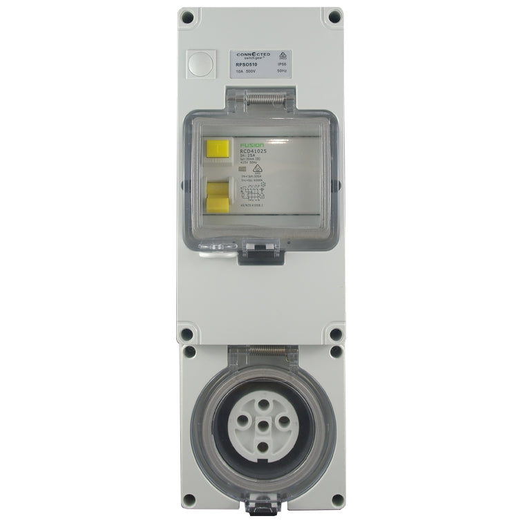 IP66 RCD 保护插座 5 针 – 500V 10A