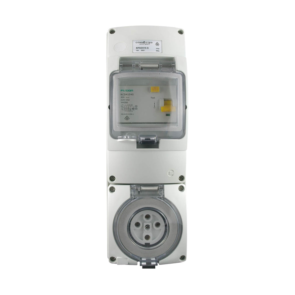 RCD Protected Socket Outlet 5 Pin 20A 500V IP66