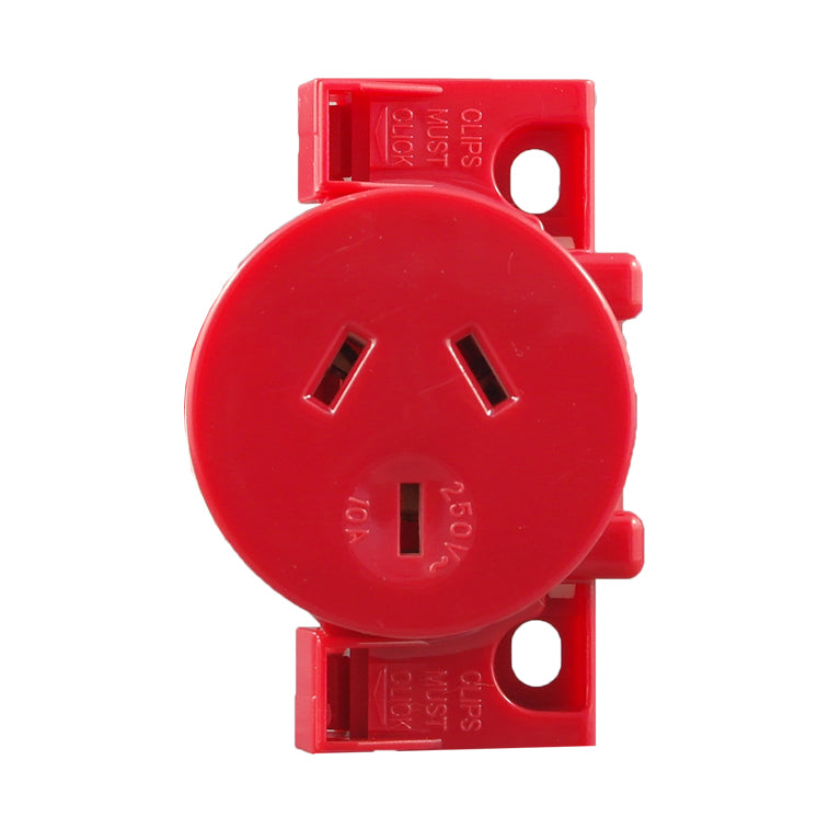 Quick Connect Surface Socket 250V AC 10A 1-2.5mm2 2C+E RED