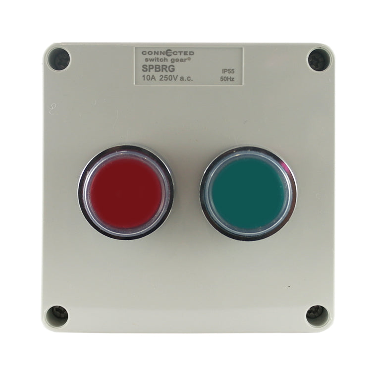 Push Button Control Box – Red / Green 250V AC 10A IP55