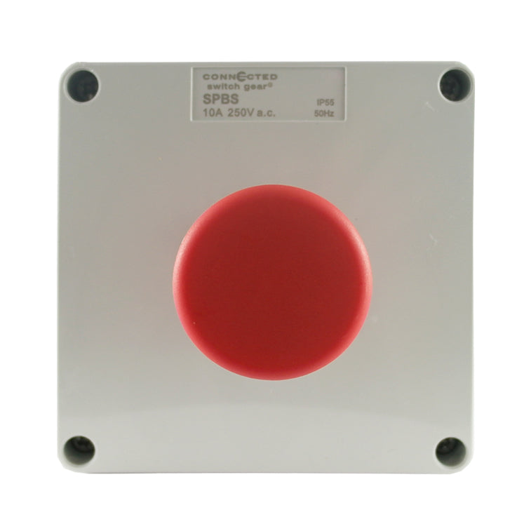 Stop Push Button Control Box – Red 250V AC 10A IP55