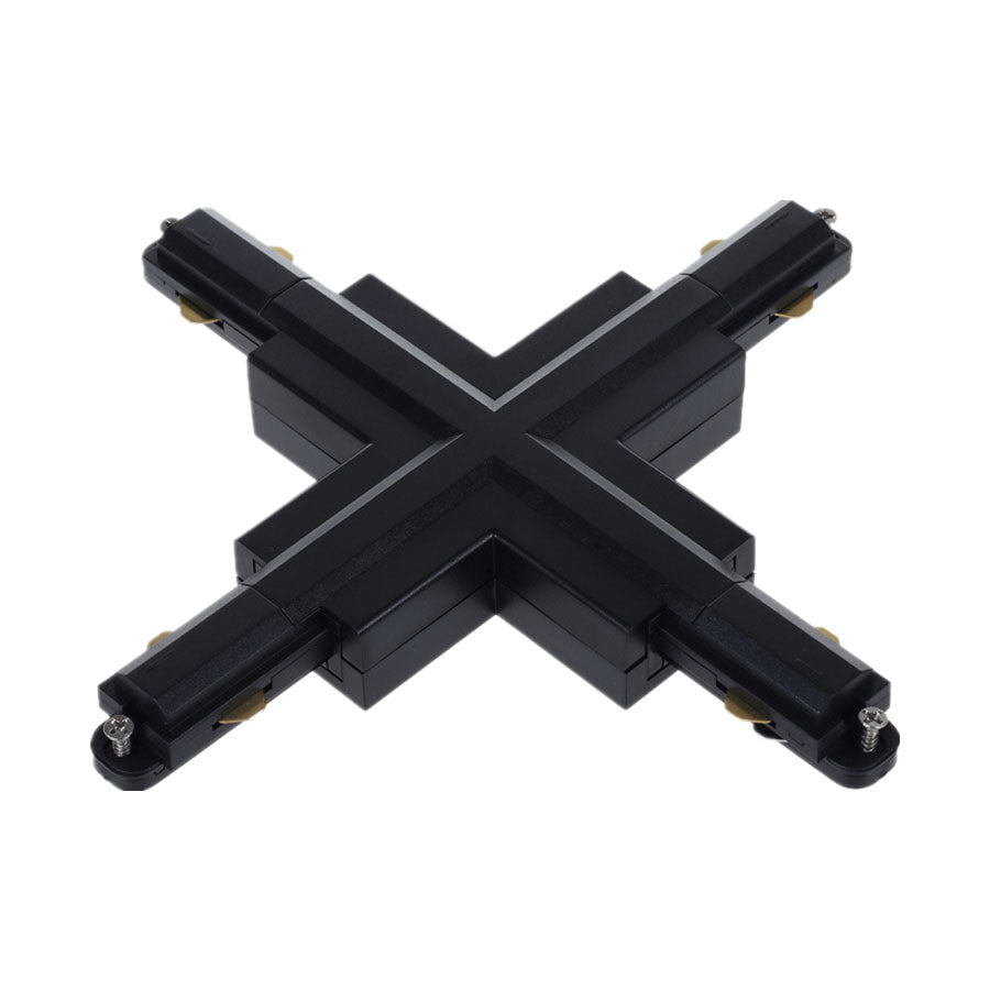 Track Single Circuit 3 Wire Cross-Piece Connector Black