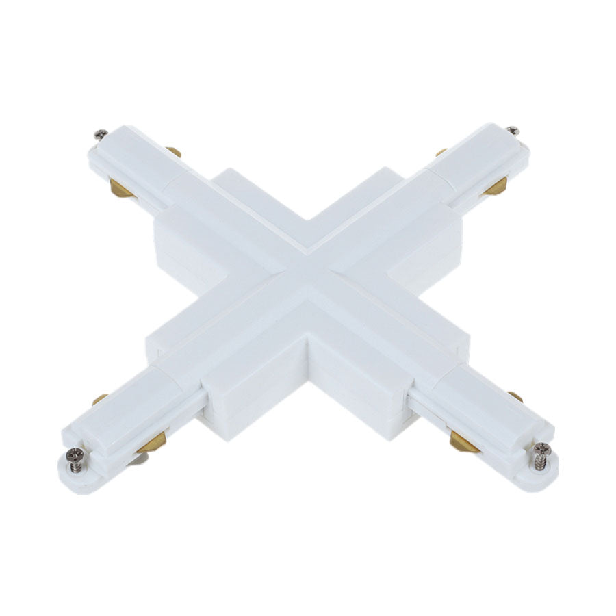 Track Single Circuit 3 Wire Cross-Piece Connector White