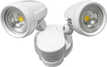 TWIN SPOT 30W LED WITH MOTION SENSOR BLACK IP54 2700LM